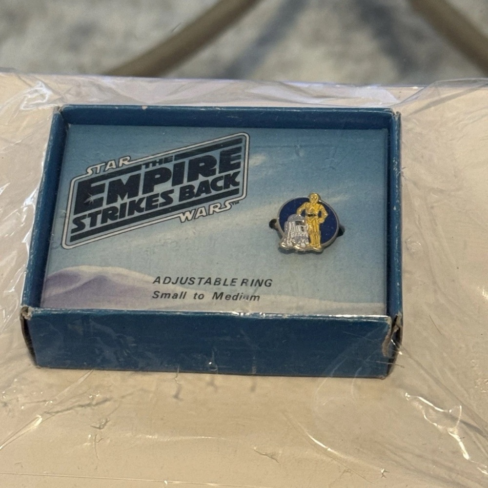 RARE 1980 STAR WARS * THE EMPIRE STRIKES BACK * R2-D2 & C-3PO RING w/ Box *